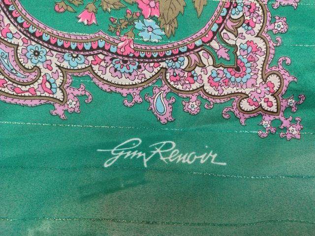 Foulard vintage verde|rosa