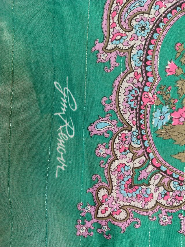 Foulard vintage verde|rosa