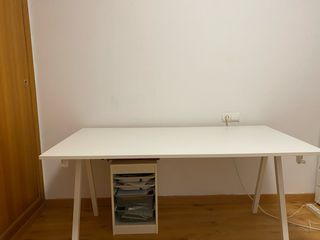 Escritorio blanco 160x80cm - Impecable (con cajón)