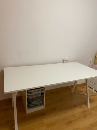 Escritorio blanco 160x80cm - Impecable (con cajón)
