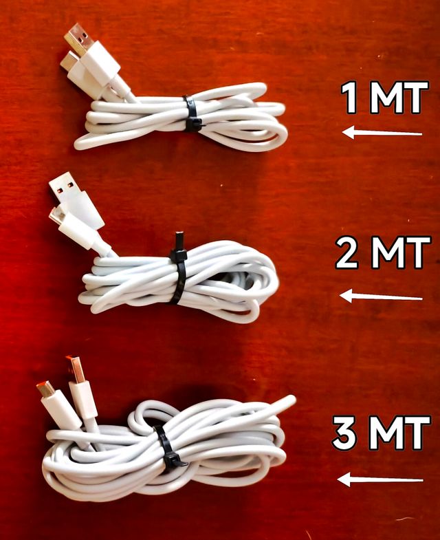 3 cavi ricarica ultra charge usb-c da 1 + 2 + 3 mt