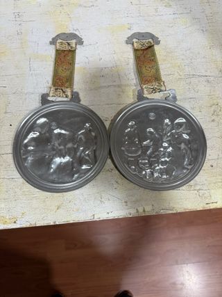 2 Medallones de zinc vintage cosecha de la uva