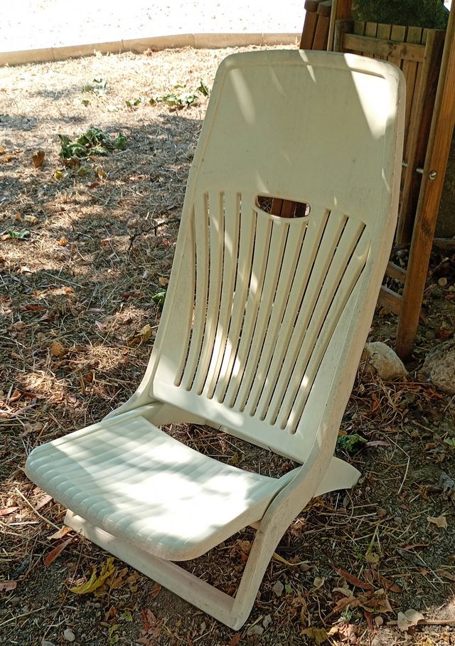 Silla playa plegable blanca