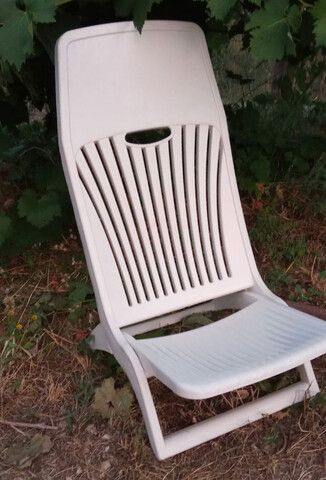 Silla playa plegable blanca
