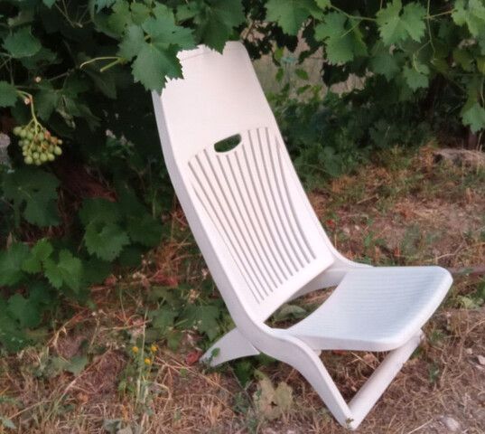 Silla playa plegable blanca
