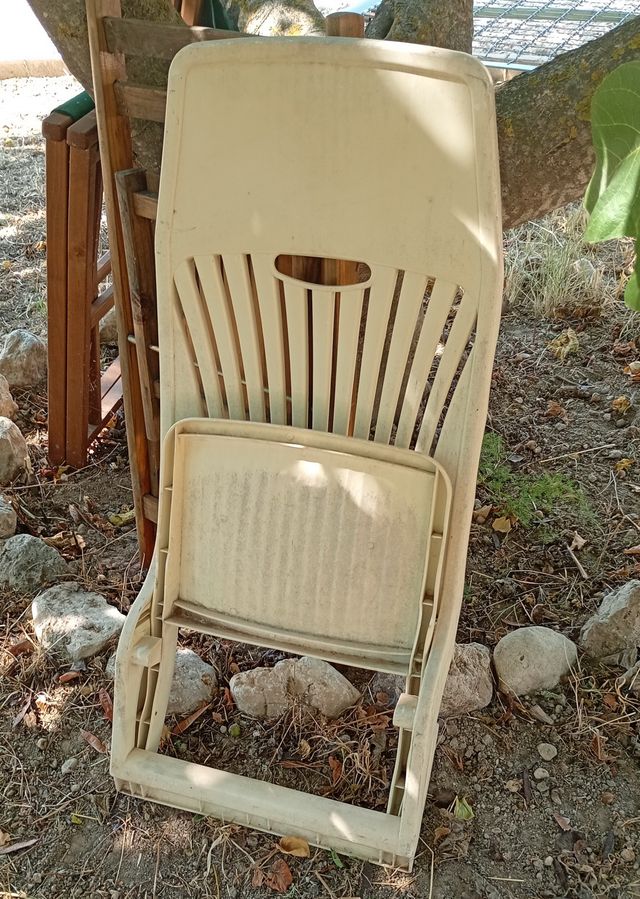 Silla playa plegable blanca