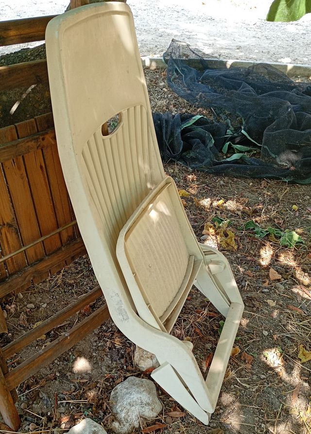 Silla playa plegable blanca