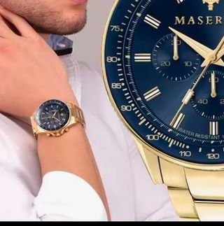 Reloj Maserati Cronógrafo Azul-Dorado