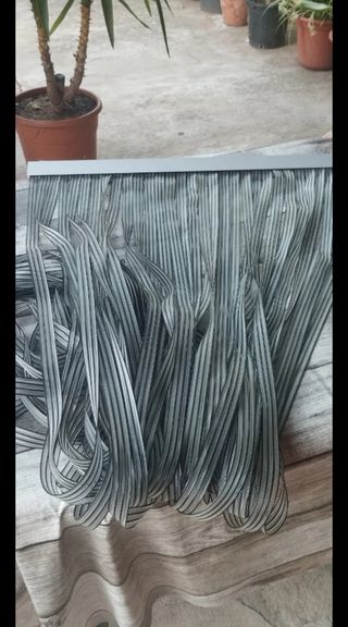 Strisce per tende in PVC grigio argento