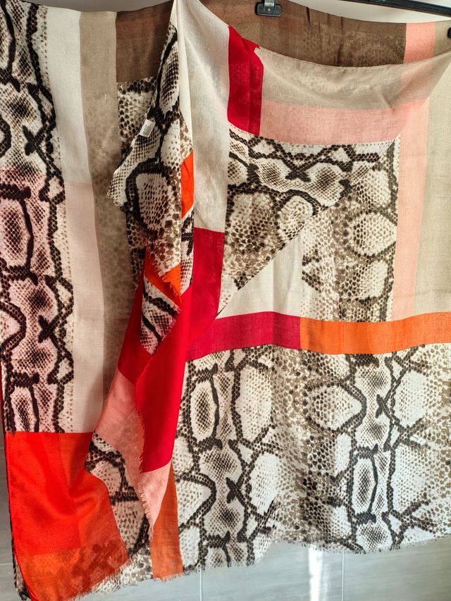 Sciarpa leggera - beige, rosso