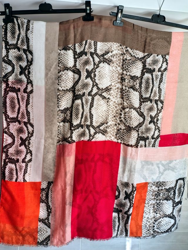 Sciarpa leggera - beige, rosso