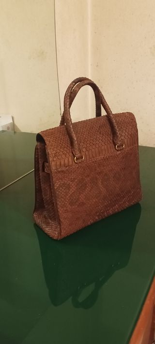 Borsa coccodrillo marrone