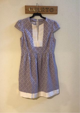 Vestido Lila con Blanco