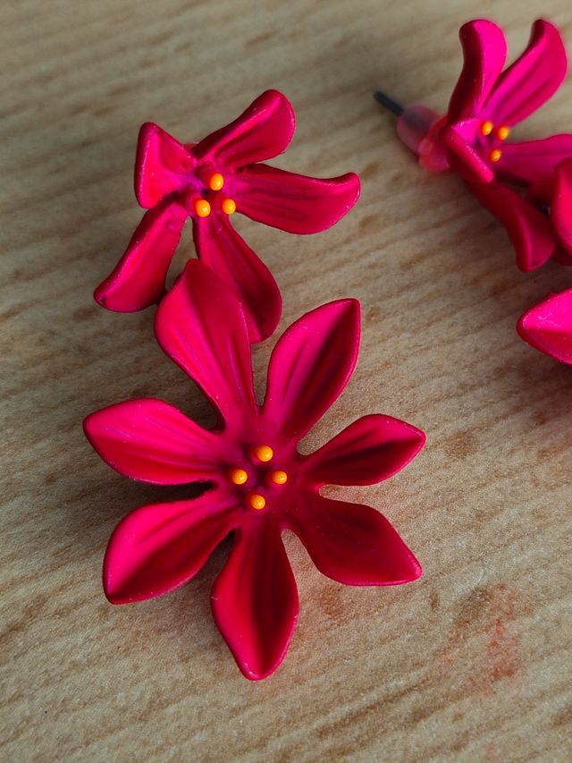 Orecchini fiori fucsia