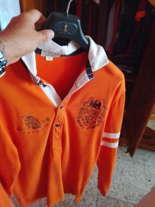 Polo manga larga naranja