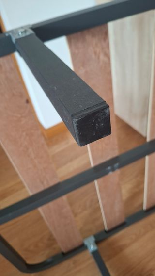 Somier 90x190 Negro - Metal y Madera