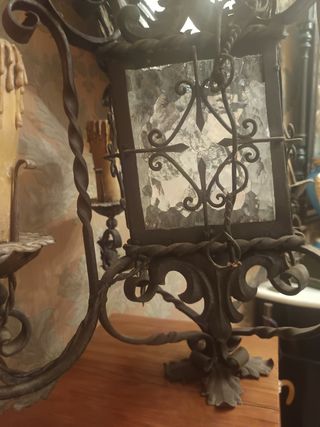 Farol antiguo hierro forja siglo XIX