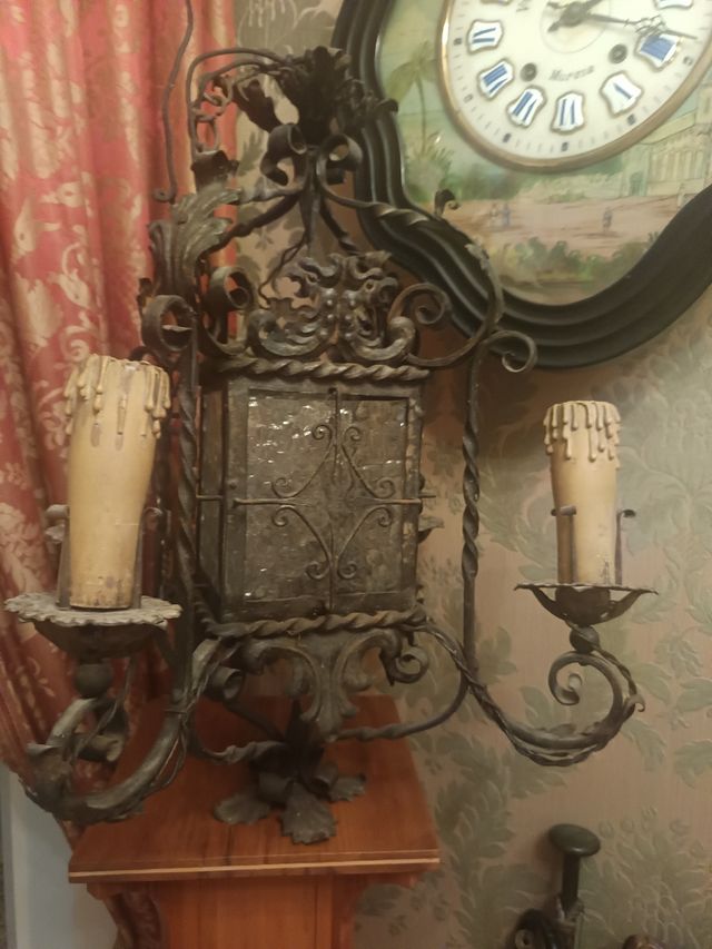 Farol antiguo hierro forja siglo XIX