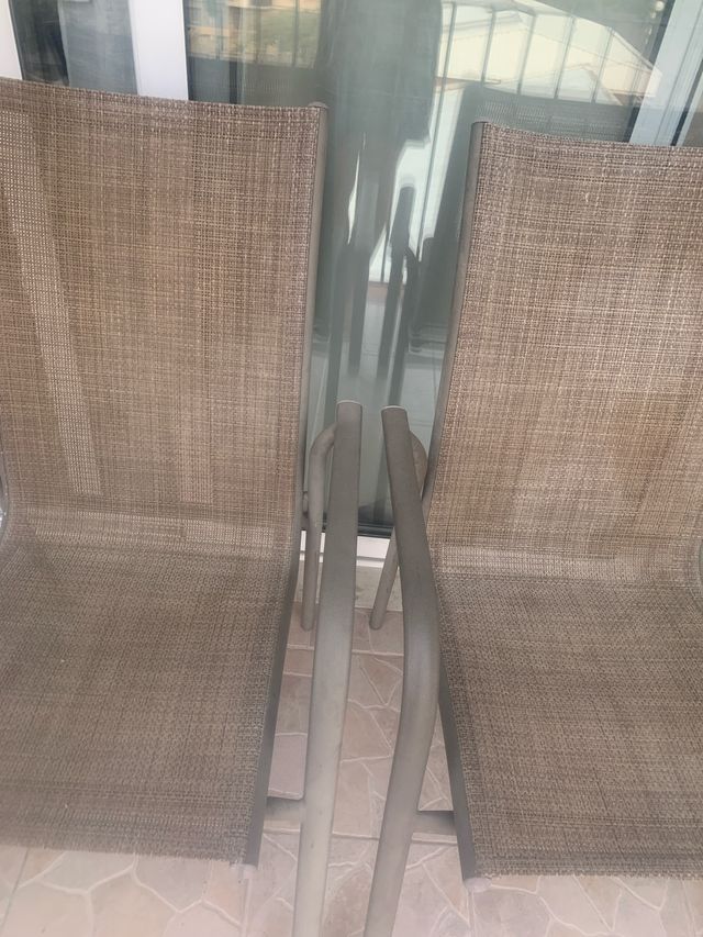 2 Sillas terraza - Beige/Marron