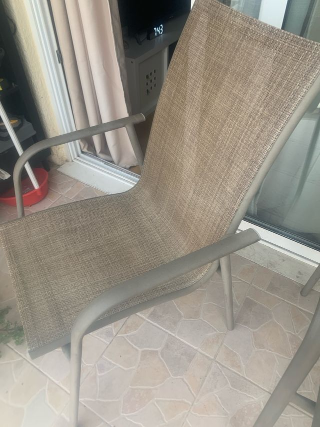 2 Sillas terraza - Beige/Marron