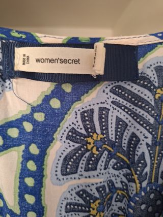 Vestido largo estampado azul y blanco