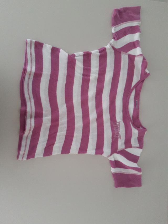 Maglietta bimba righe rosa-bianco Everlast