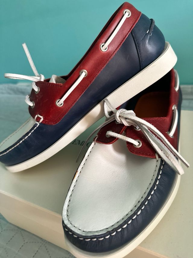 Náuticos/mocasines hombre - Azul y Rojo