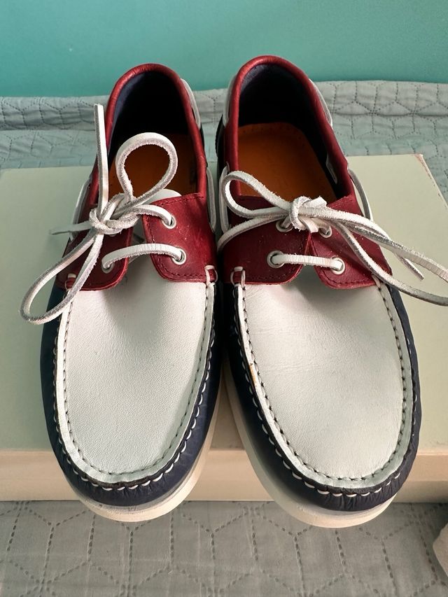 Náuticos/mocasines hombre - Azul y Rojo