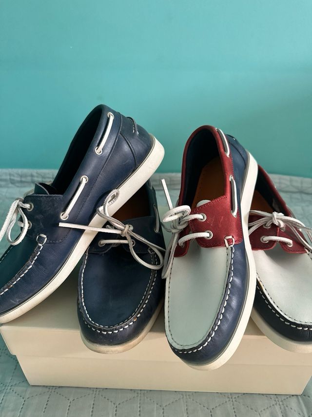 Náuticos/mocasines hombre - Azul y Rojo