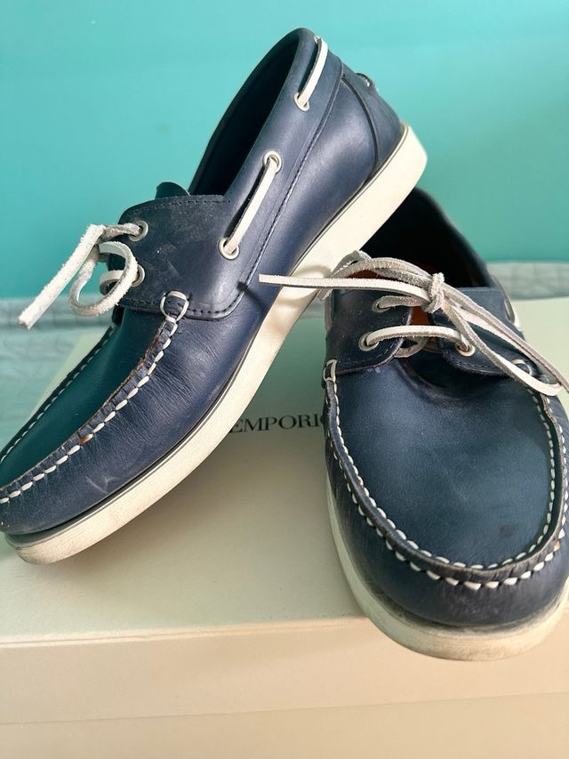 Náuticos/mocasines hombre - Azul y Rojo