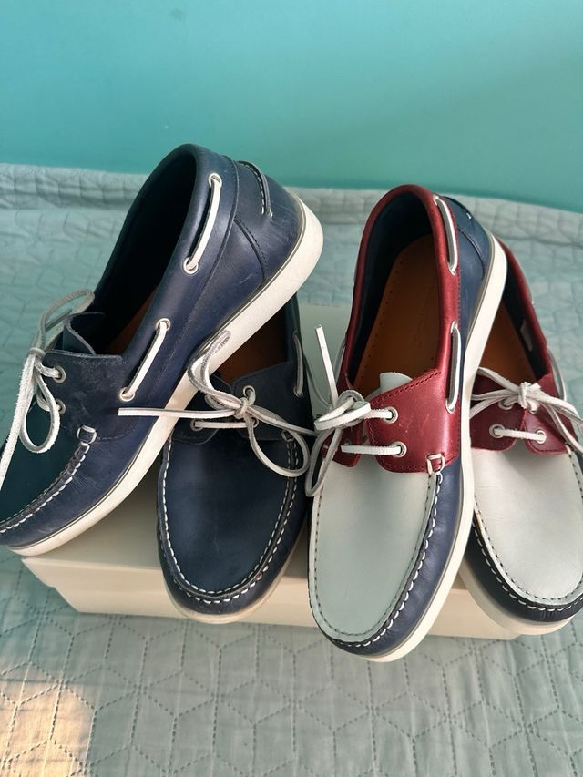 Náuticos/mocasines hombre - Azul y Rojo