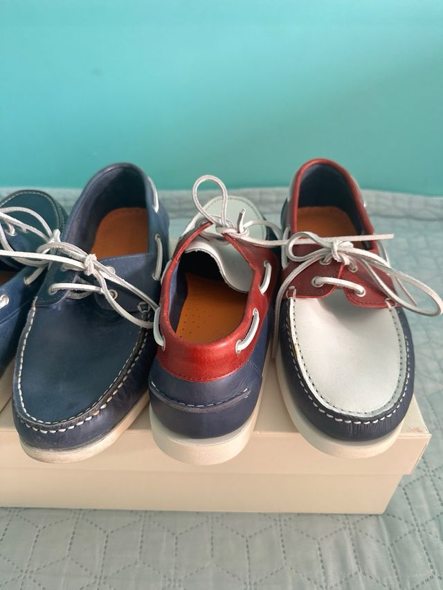 Náuticos/mocasines hombre - Azul y Rojo