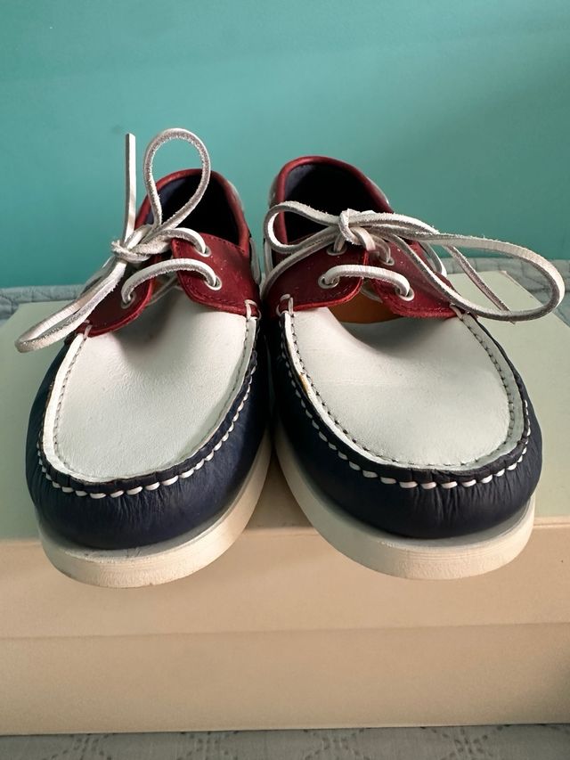 Náuticos/mocasines hombre - Azul y Rojo