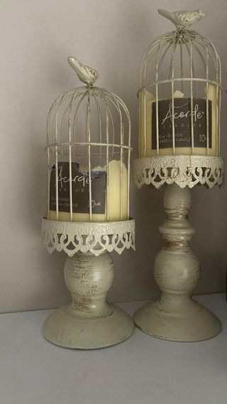 Lampadari a gabbia per uccelli - beige