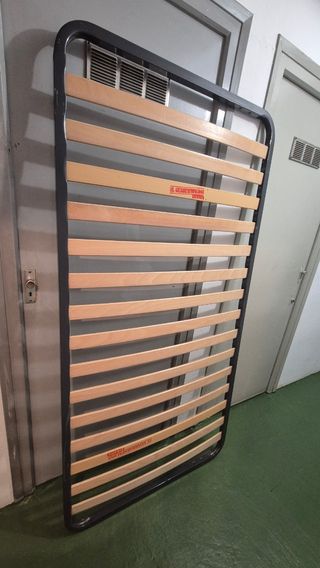 Somier 90 cm x 180. Negro, Metal y Madera