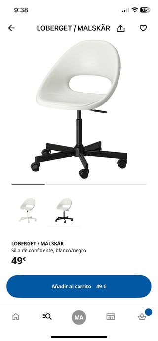 Silla escritorio Ikea blanca