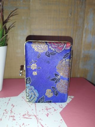 Joyero vintage azul y dorado