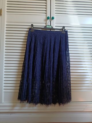 Falda plisada H&M azul marino - M/40.