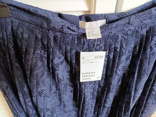 Falda plisada H&M azul marino - M/40.