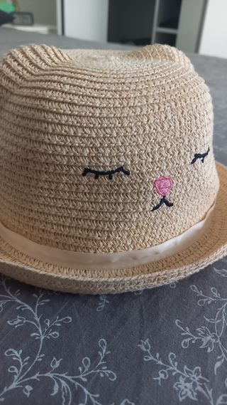 Cappellino estivo bimba beige