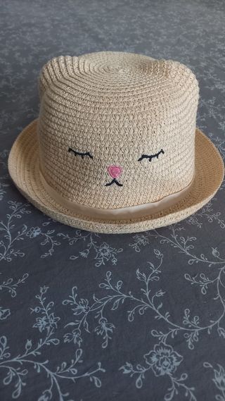 Cappellino estivo bimba beige