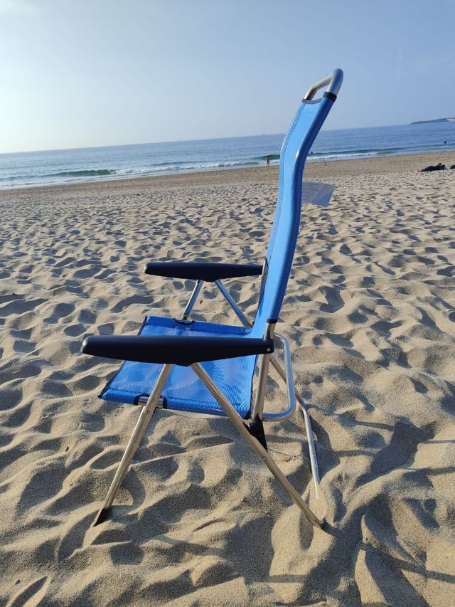Silla playa plegable azul