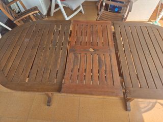 Mesa jardín madera marrón
Extensible 