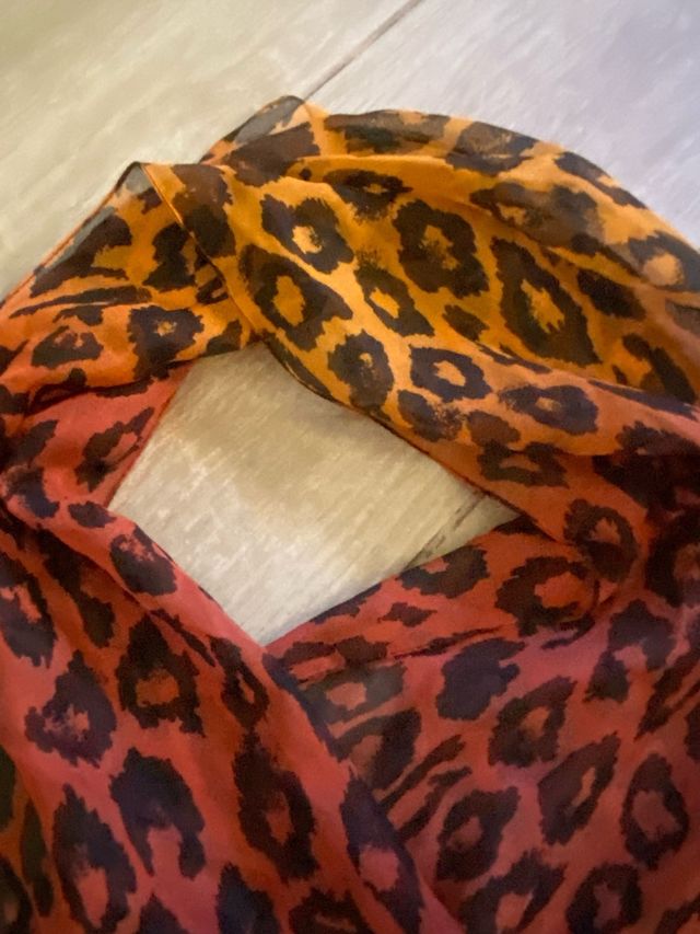 Sciarpa Leopardo Marrone Arancione