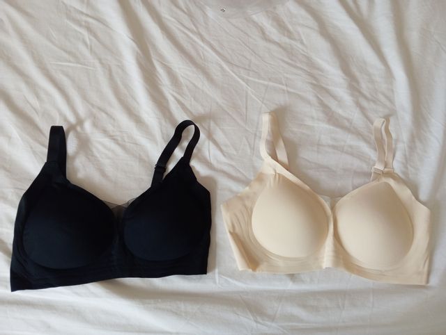 2 Sujetadores - Beige y Negro - XL