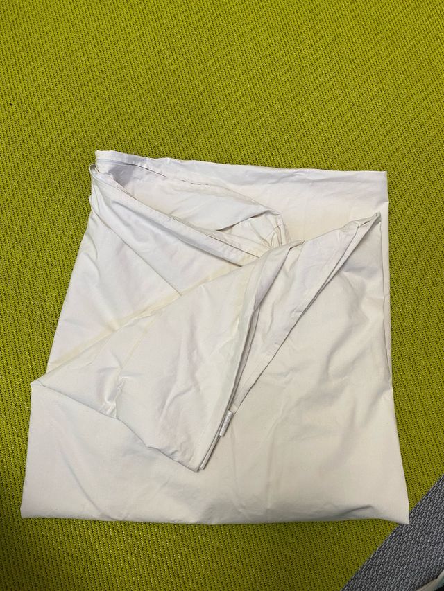 Funda antiácaros beige algodón