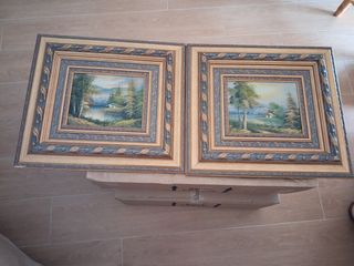 2 Cuadros paisajes - dorados