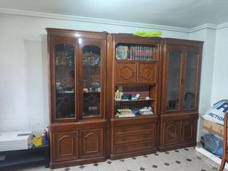 Mueble salón madera-vidrio