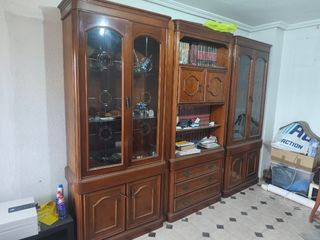Mueble salón madera-vidrio