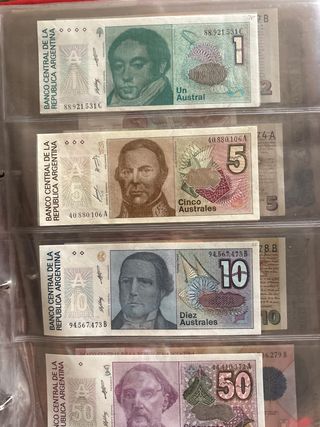 Lote billetes Argentina – Serie Australes 
